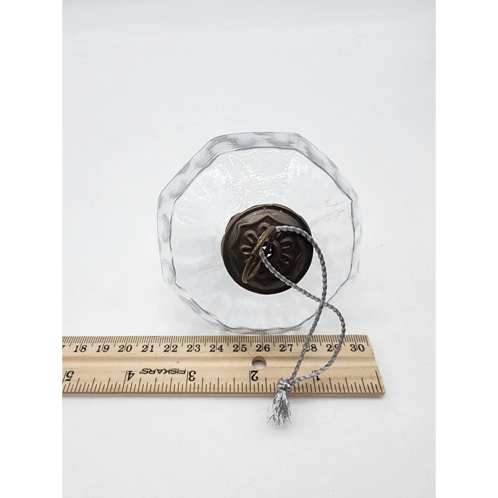 Large Clear Kugel Style Restoration Hardware Diamond Shaped Glass Ornament Big